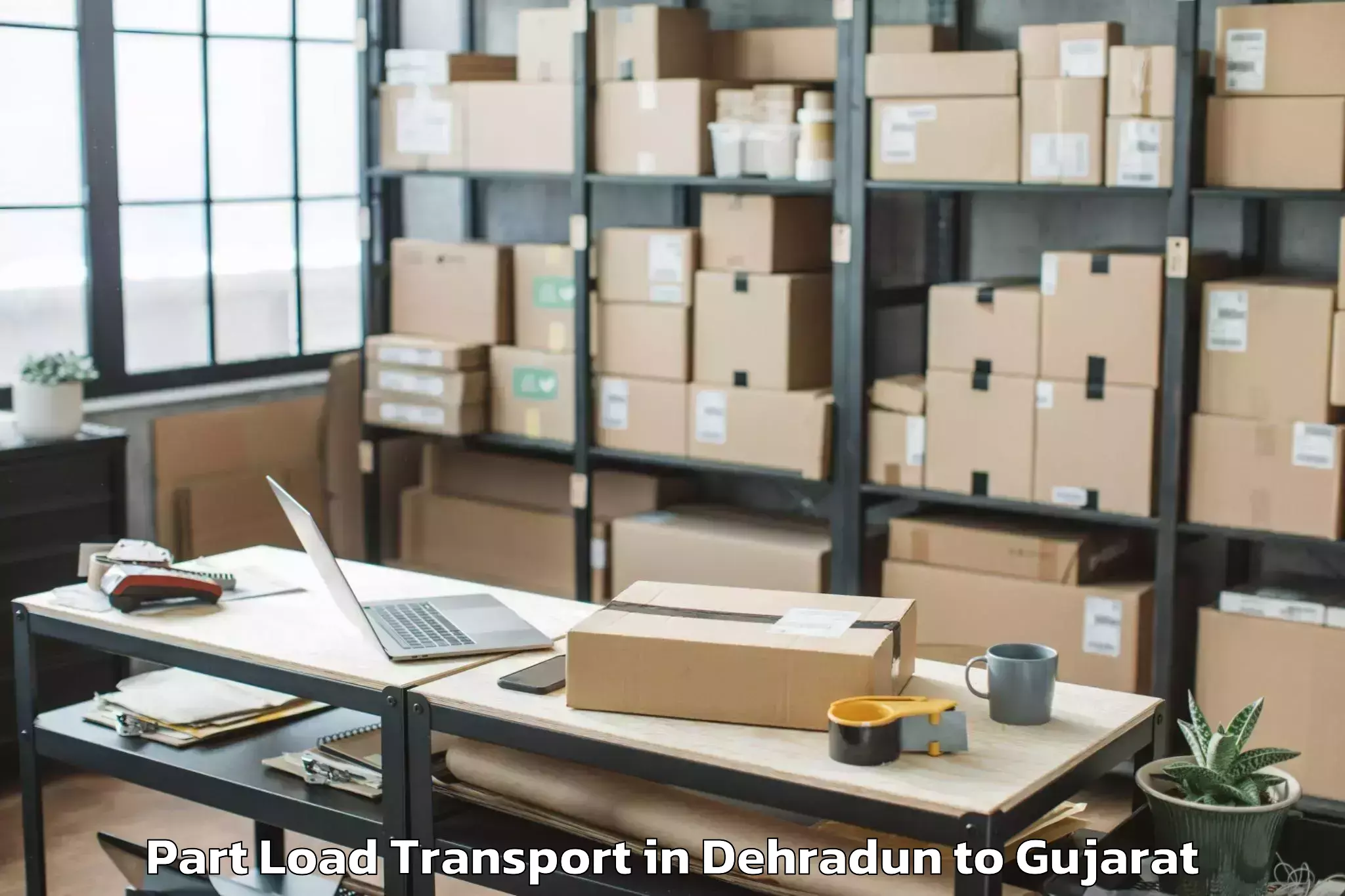 Expert Dehradun to Jhalod Part Load Transport